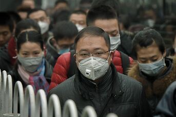 People in China wearing protective masks to filter out smog.